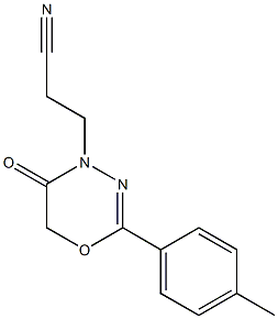 3-[2-(4-methylphenyl)-5-oxo-5,6-dihydro-4H-1,3,4-oxadiazin-4-yl]propanenitrile 化学構造式