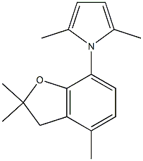 2,5-dimethyl-1-(2,2,4-trimethyl-2,3-dihydro-1-benzofuran-7-yl)-1H-pyrrole 化学構造式