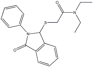 N,N-diethyl-2-[(3-oxo-2-phenyl-2,3-dihydro-1H-isoindol-1-yl)sulfanyl]acetamide Structure