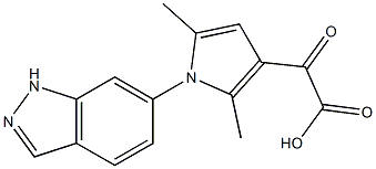 2-[1-(1H-indazol-6-yl)-2,5-dimethyl-1H-pyrrol-3-yl]-2-oxoacetic acid,,结构式