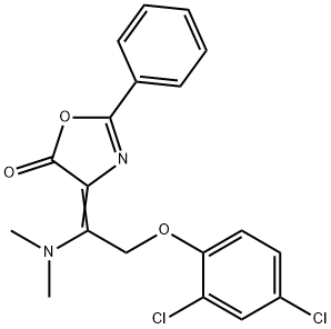 (4Z)-4-[2-(2,4-dichlorophenoxy)-1-(dimethylamino)ethylidene]-2-phenyl-4,5-dihydro-1,3-oxazol-5-one Struktur