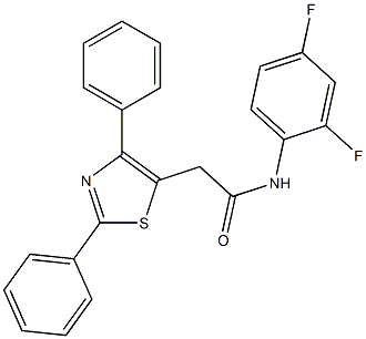 N-(2,4-difluorophenyl)-2-(2,4-diphenyl-1,3-thiazol-5-yl)acetamide Struktur
