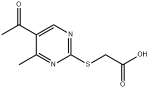 2-[(5-acetyl-4-methylpyrimidin-2-yl)sulfanyl]acetic acid Structure