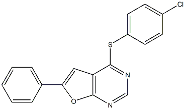 4-chlorophenyl 6-phenylfuro[2,3-d]pyrimidin-4-yl sulfide Struktur