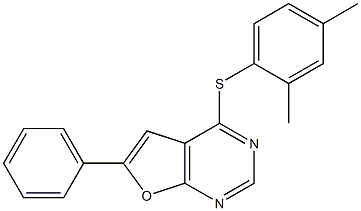 4-[(2,4-dimethylphenyl)sulfanyl]-6-phenylfuro[2,3-d]pyrimidine Struktur
