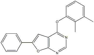 4-(2,3-dimethylphenoxy)-6-phenylfuro[2,3-d]pyrimidine,,结构式