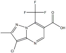 3-chloro-2-methyl-7-(trifluoromethyl)pyrazolo[1,5-a]pyrimidine-6-carboxylic acid,,结构式
