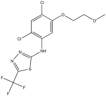 N-[2,4-dichloro-5-(2-methoxyethoxy)phenyl]-5-(trifluoromethyl)-1,3,4-thiadiazol-2-amine Structure