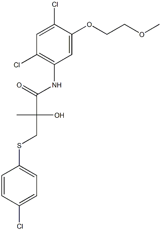  3-[(4-chlorophenyl)sulfanyl]-N-[2,4-dichloro-5-(2-methoxyethoxy)phenyl]-2-hydroxy-2-methylpropanamide