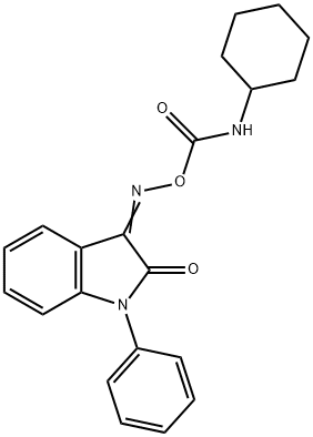 [(3Z)-2-oxo-1-phenyl-2,3-dihydro-1H-indol-3-ylidene]amino N-cyclohexylcarbamate 化学構造式