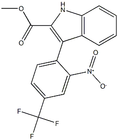 methyl 3-[2-nitro-4-(trifluoromethyl)phenyl]-1H-indole-2-carboxylate Structure