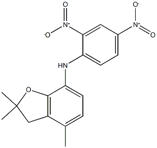 N-(2,4-dinitrophenyl)-2,2,4-trimethyl-2,3-dihydro-1-benzofuran-7-amine Structure