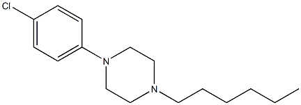 1-(4-chlorophenyl)-4-hexylpiperazine,,结构式