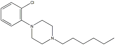 1-(2-chlorophenyl)-4-hexylpiperazine Structure