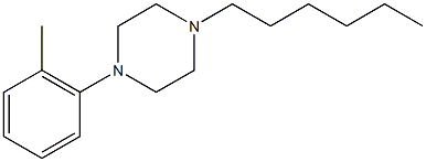 1-hexyl-4-(2-methylphenyl)piperazine 化学構造式