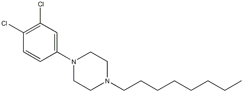 1-(3,4-dichlorophenyl)-4-octylpiperazine 结构式