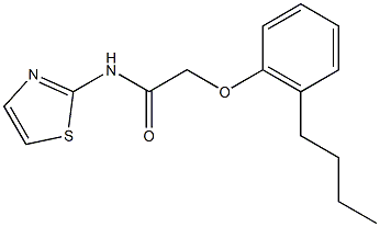 2-(2-butylphenoxy)-N-(1,3-thiazol-2-yl)acetamide,,结构式