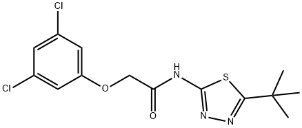 N-[5-(tert-butyl)-1,3,4-thiadiazol-2-yl]-2-(3,5-dichlorophenoxy)acetamide,866154-53-2,结构式