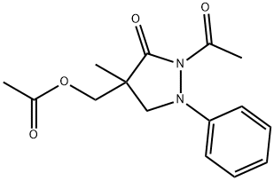(2-acetyl-4-methyl-3-oxo-1-phenylpyrazolidin-4-yl)methyl acetate Structure