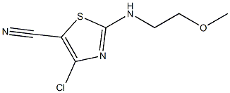 4-chloro-2-[(2-methoxyethyl)amino]-1,3-thiazole-5-carbonitrile,,结构式