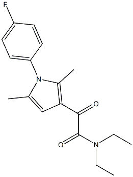 N,N-diethyl-2-[1-(4-fluorophenyl)-2,5-dimethyl-1H-pyrrol-3-yl]-2-oxoacetamide 结构式