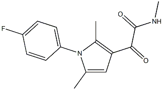 2-[1-(4-fluorophenyl)-2,5-dimethyl-1H-pyrrol-3-yl]-N-methyl-2-oxoacetamide 化学構造式