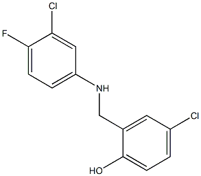 4-chloro-2-{[(3-chloro-4-fluorophenyl)amino]methyl}phenol,,结构式