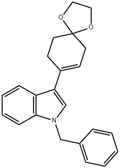 1-benzyl-3-(1,4-dioxaspiro[4.5]dec-7-en-8-yl)-1H-indole Struktur