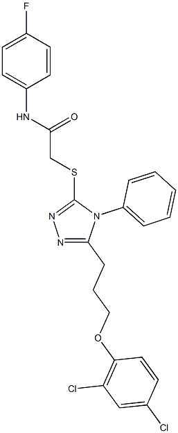2-({5-[3-(2,4-dichlorophenoxy)propyl]-4-phenyl-4H-1,2,4-triazol-3-yl}sulfanyl)-N-(4-fluorophenyl)acetamide Structure