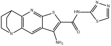 5-amino-N-(1,3,4-thiadiazol-2-yl)-7-thia-1,9-diazatetracyclo[9.2.2.0~2,10~.0~4,8~]pentadeca-2(10),3,5,8-tetraene-6-carboxamide,889949-64-8,结构式
