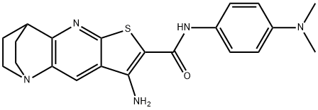 5-amino-N-[4-(dimethylamino)phenyl]-7-thia-1,9-diazatetracyclo[9.2.2.0~2,10~.0~4,8~]pentadeca-2(10),3,5,8-tetraene-6-carboxamide Structure