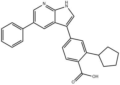 2-Cyclopentyl-4-(5-phenyl-1H-pyrrolo[2,3-b]pyridin-3-yl-benzoicacid