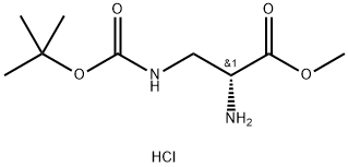 (R)-3-氨基-2-((叔丁氧基羰基)氨基)丙酸甲酯盐酸盐,919792-96-4,结构式