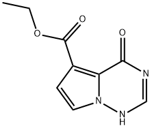 Pyrrolo[2,1-f][1,2,4]triazine-5-carboxylic acid, 1,4-dihydro-4-oxo-, ethyl ester 化学構造式