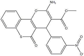 methyl 2-amino-4-(3-nitrophenyl)-5-oxo-4H,5H-thiochromeno[4,3-b]pyran-3-carboxylate,,结构式
