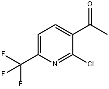 1-(2-クロロ-6-(トリフルオロメチル)ピリジン-3-イル)エタノン 化学構造式