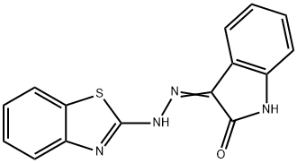 1H-indole-2,3-dione 3-(1,3-benzothiazol-2-ylhydrazone) 化学構造式