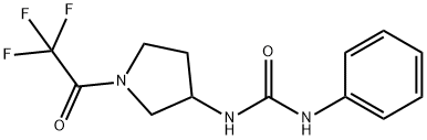 1-Phenyl-3-(1-(2,2,2-Trifluoroacetyl)Pyrrolidin-3-Yl)Urea Struktur