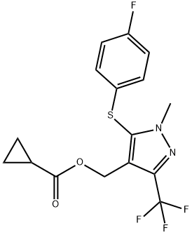 [5-[(4-fluorophenyl)sulfanyl]-1-methyl-3-(trifluoromethyl)-1H-pyrazol-4-yl]methyl cyclopropanecarboxylate 结构式