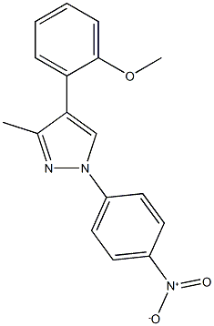 methyl 2-[3-methyl-1-(4-nitrophenyl)-1H-pyrazol-4-yl]phenyl ether 结构式