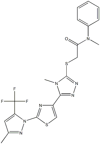 N-methyl-2-[(4-methyl-5-{2-[3-methyl-5-(trifluoromethyl)-1H-pyrazol-1-yl]-1,3-thiazol-4-yl}-4H-1,2,4-triazol-3-yl)sulfanyl]-N-phenylacetamide