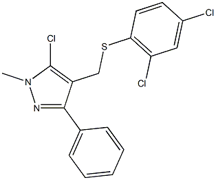 5-chloro-4-{[(2,4-dichlorophenyl)sulfanyl]methyl}-1-methyl-3-phenyl-1H-pyrazole Structure