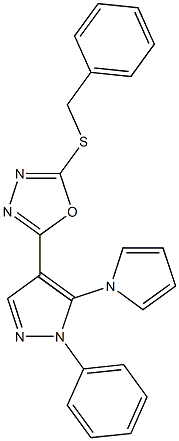 2-(benzylsulfanyl)-5-[1-phenyl-5-(1H-pyrrol-1-yl)-1H-pyrazol-4-yl]-1,3,4-oxadiazole