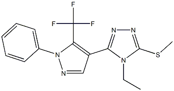 4-ethyl-5-[1-phenyl-5-(trifluoromethyl)-1H-pyrazol-4-yl]-4H-1,2,4-triazol-3-yl methyl sulfide Structure