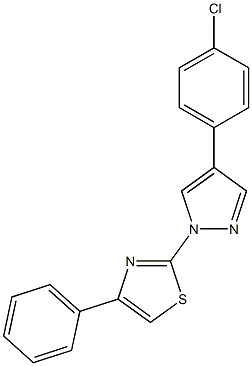 2-[4-(4-chlorophenyl)-1H-pyrazol-1-yl]-4-phenyl-1,3-thiazole 结构式
