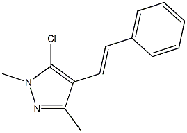 5-chloro-1,3-dimethyl-4-[(E)-2-phenylethenyl]-1H-pyrazole,,结构式