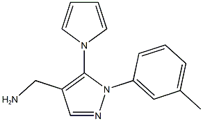 [1-(3-methylphenyl)-5-(1H-pyrrol-1-yl)-1H-pyrazol-4-yl]methanamine,,结构式