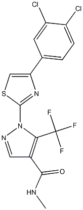 1-[4-(3,4-dichlorophenyl)-1,3-thiazol-2-yl]-N-methyl-5-(trifluoromethyl)-1H-pyrazole-4-carboxamide Struktur