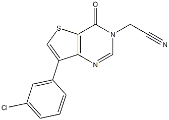 [7-(3-chlorophenyl)-4-oxothieno[3,2-d]pyrimidin-3(4H)-yl]acetonitrile,,结构式