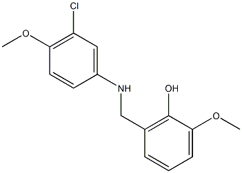 2-{[(3-chloro-4-methoxyphenyl)amino]methyl}-6-methoxyphenol,,结构式